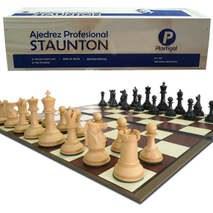AJEDREZ STAUNTON SUPER PLOMADO CAJA DE MADERA PLASTICA