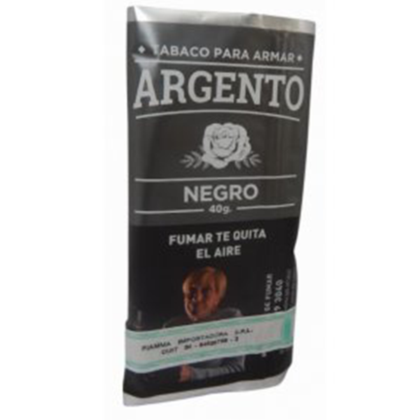 TABACO ARGENTO NEGRO  x 40 grs