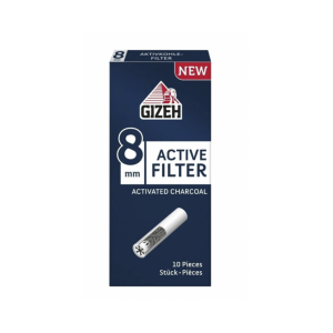 FILTROS PARA PIPA GIZEH CARBON 8MM CAJA X 10