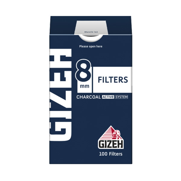 FILTROS GIZEH CARBON VEGETAL 8 MM X 100 U