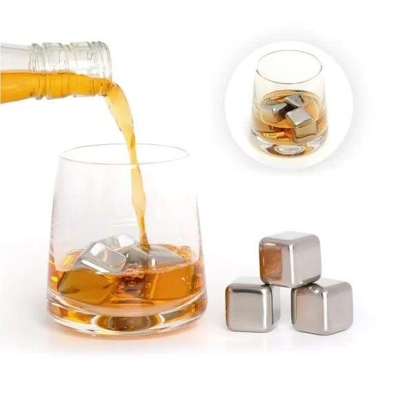 CUBOS HIELO SCHON PACK X 6 ACERO INOXIDABLE
