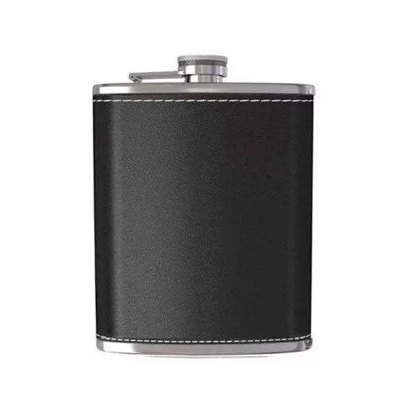 PETACA DE ACERO REVESTIDA EN ECOCUERO 8 OZ