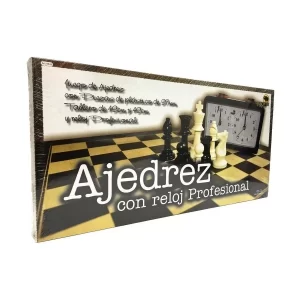 AJEDREZ BISONTE CON TABLERO  49x49 CM Y RELOJ