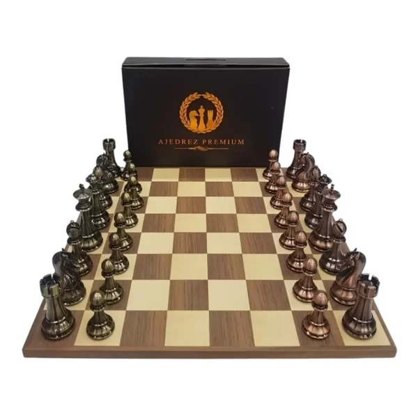 PIEZAS DE AJEDREZ BISONTE PREMIUM COLOR BRONCE